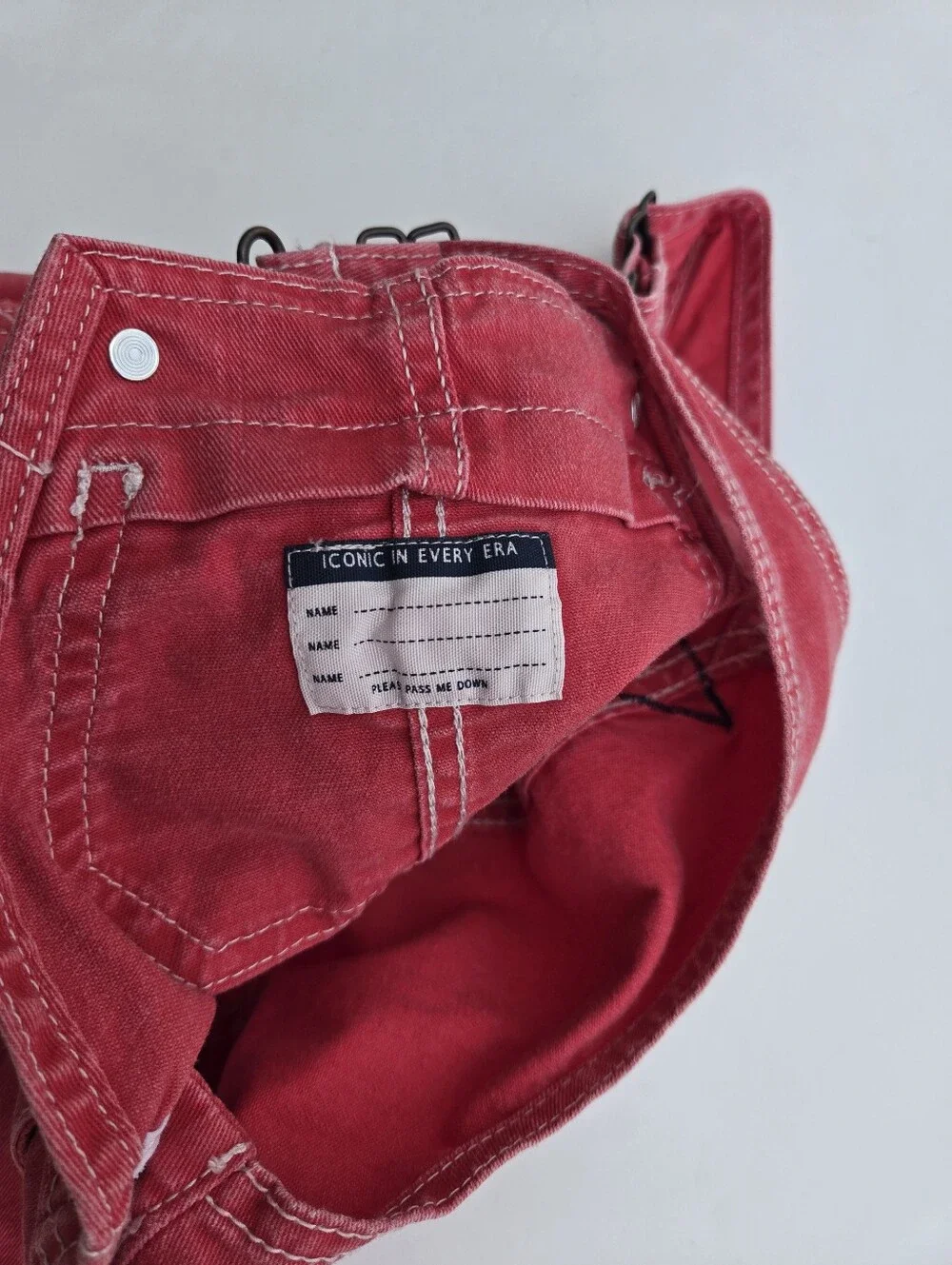 OshKosh B'gosh Washed Out Red Short Overalls for Kids 2T